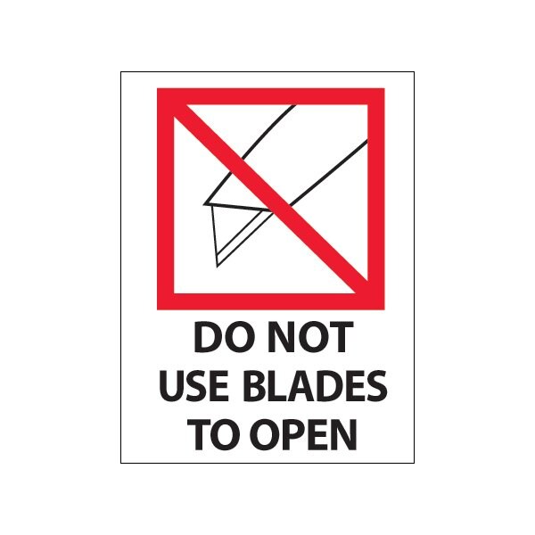 Bsc Preferred 3 x 4'' - ''Do Not Use Blades to Open'' Labels BUY00023905 - main